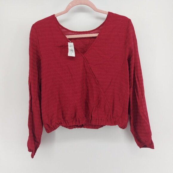 AnnTaylor Loft Pink striped blouse with puff sleeve - Picture 5 of 7